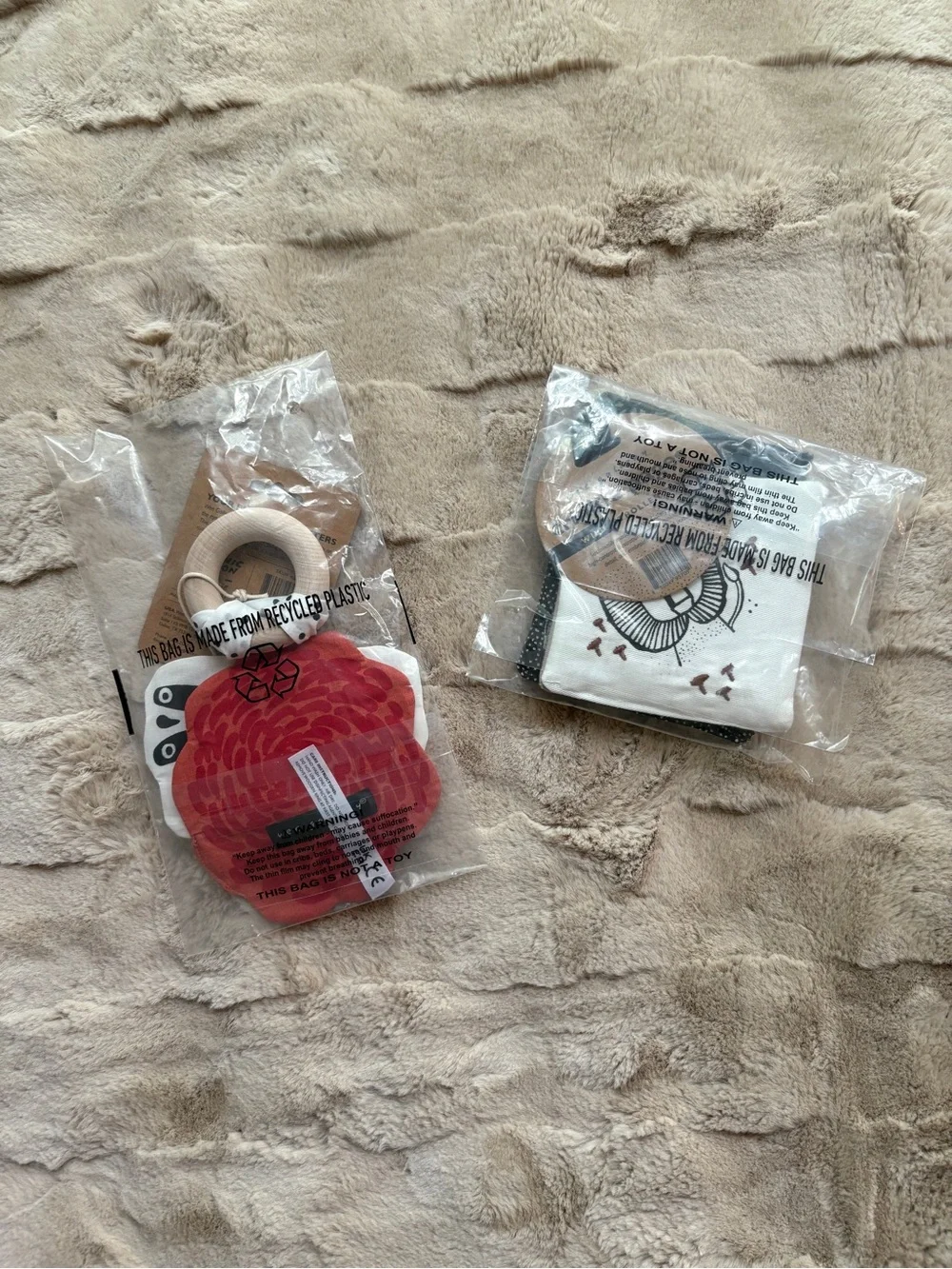 Crinkle Teether & Crinkle Pages Stroller Toy Bundle- Wild- Black, White & Red